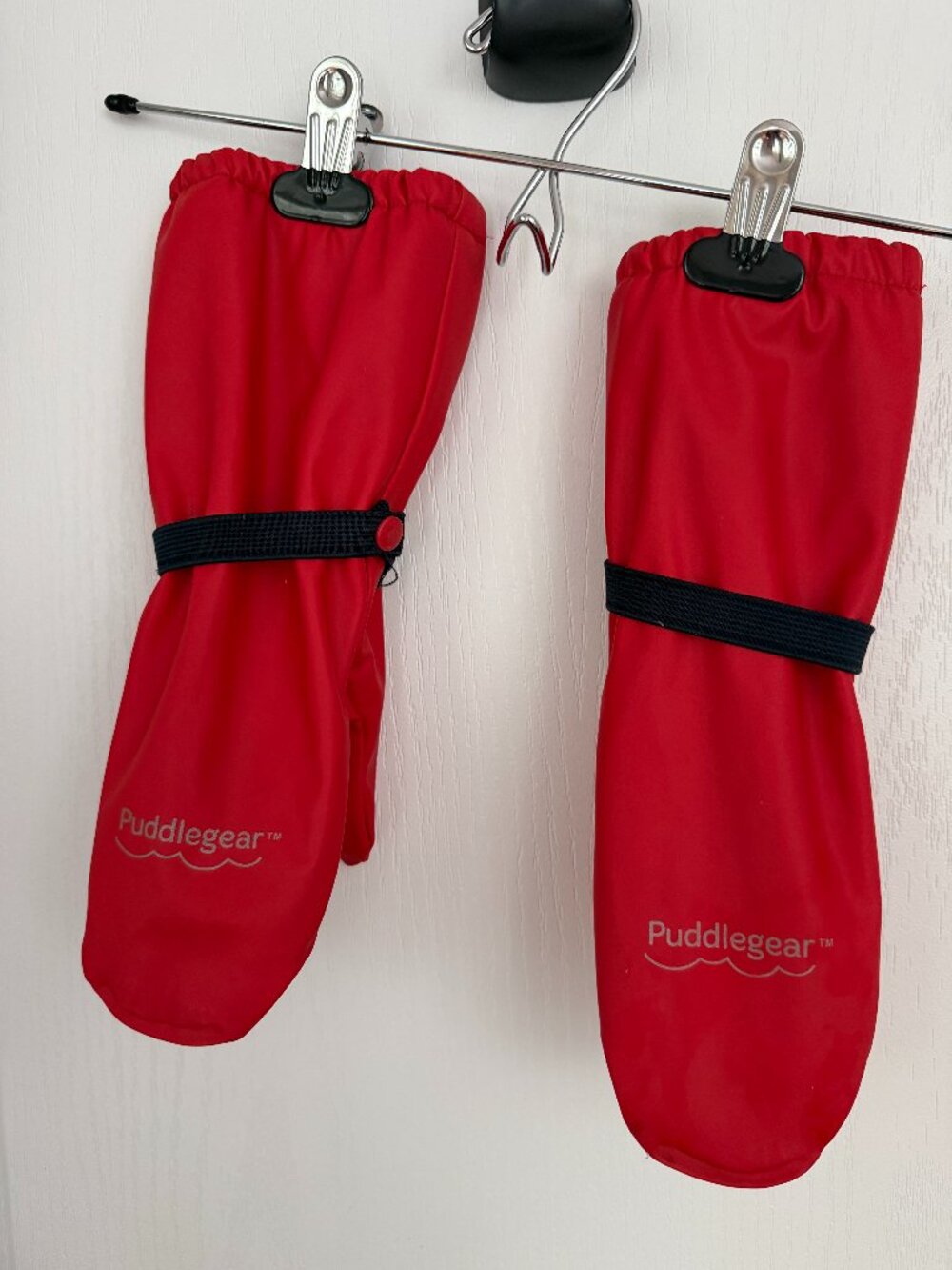 Puddlegear Kids Fleece-Lined Waterproof Rain Mittens – Red, Size 4 (Ages 5-9)